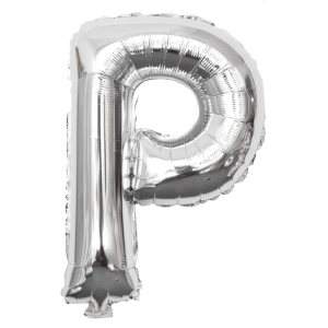 Palloncino lettera p argento metal 35cm