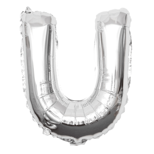 Palloncino lettera u argento metal 35cm