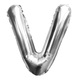 Palloncino lettera v argento metal 35cm