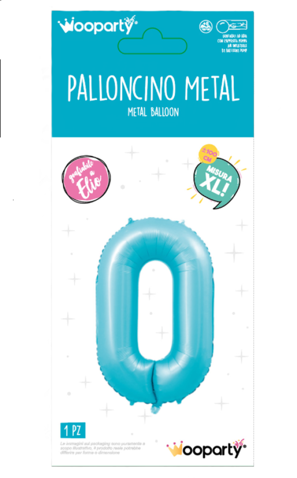 Palloncino Mylar n.0 azzurro opaco 100cm