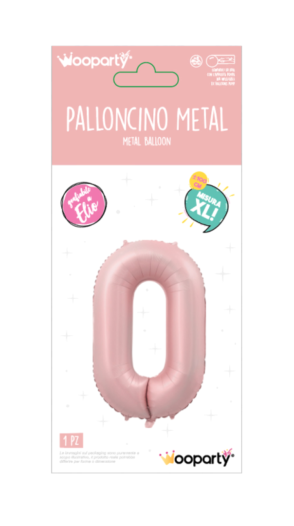 Palloncino Mylar n.0 rosa opaco 100cm