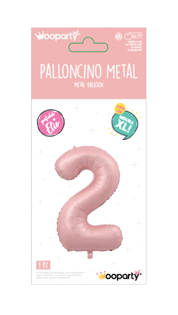 Palloncino Mylar n.2 rosa opaco 100cm