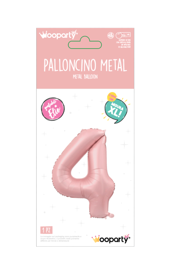 Palloncino Mylar n.4 rosa opaco 100cm