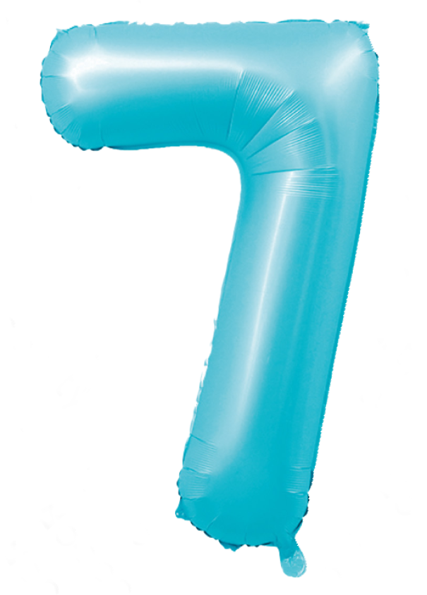 Palloncino Mylar n.7 azzurro opaco 100cm