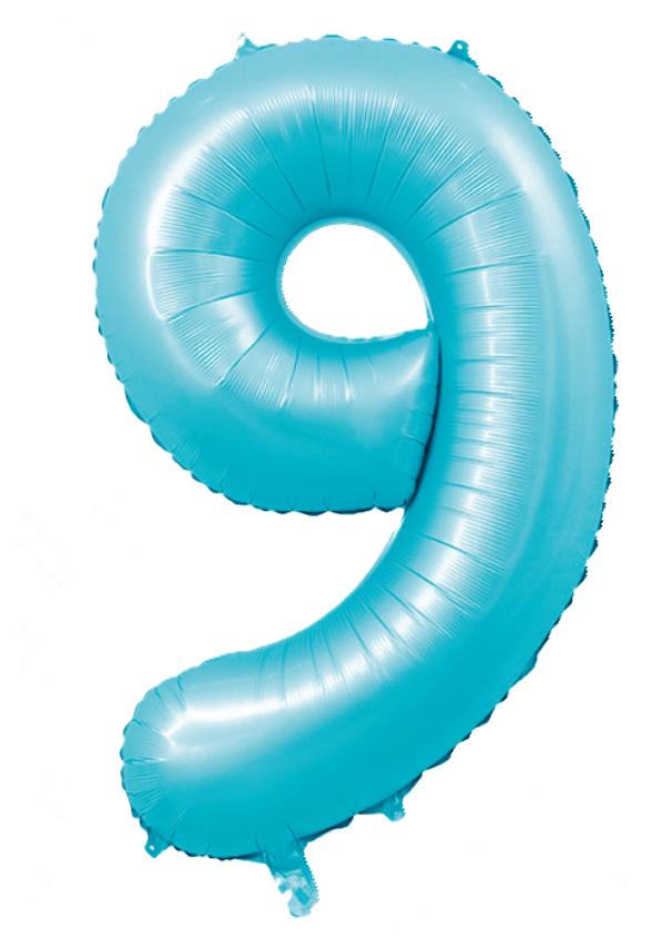 Palloncino Mylar n.9 azzurro opaco 100cm