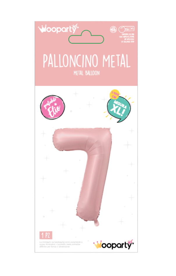 Palloncino Mylar n.7 rosa opaco 100cm