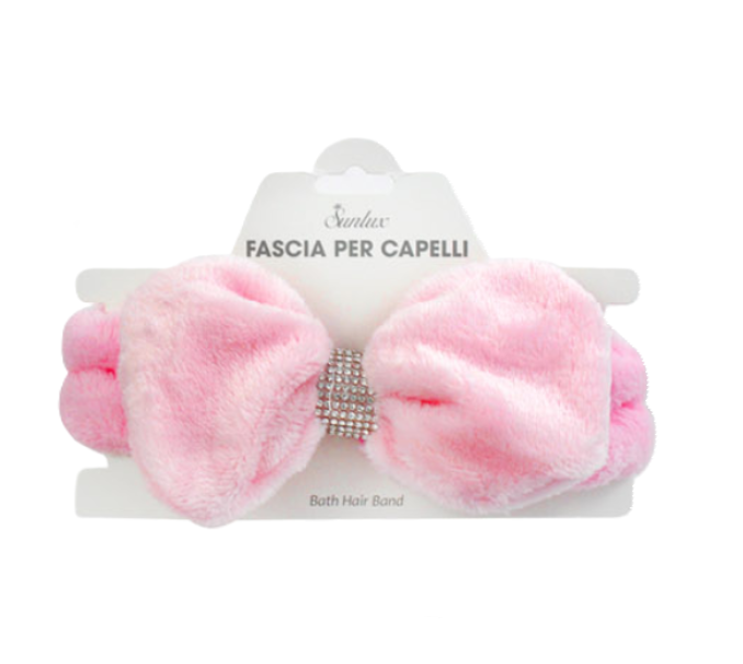 Fascia per capelli con strass fucsia