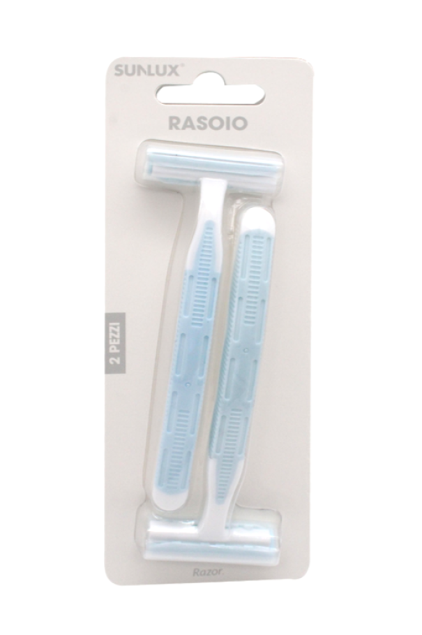 Rasoio in plastica Sunlux celeste confezione da 2