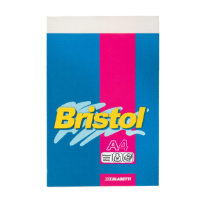 Blocco notes  bristol a4 rigatura bianco