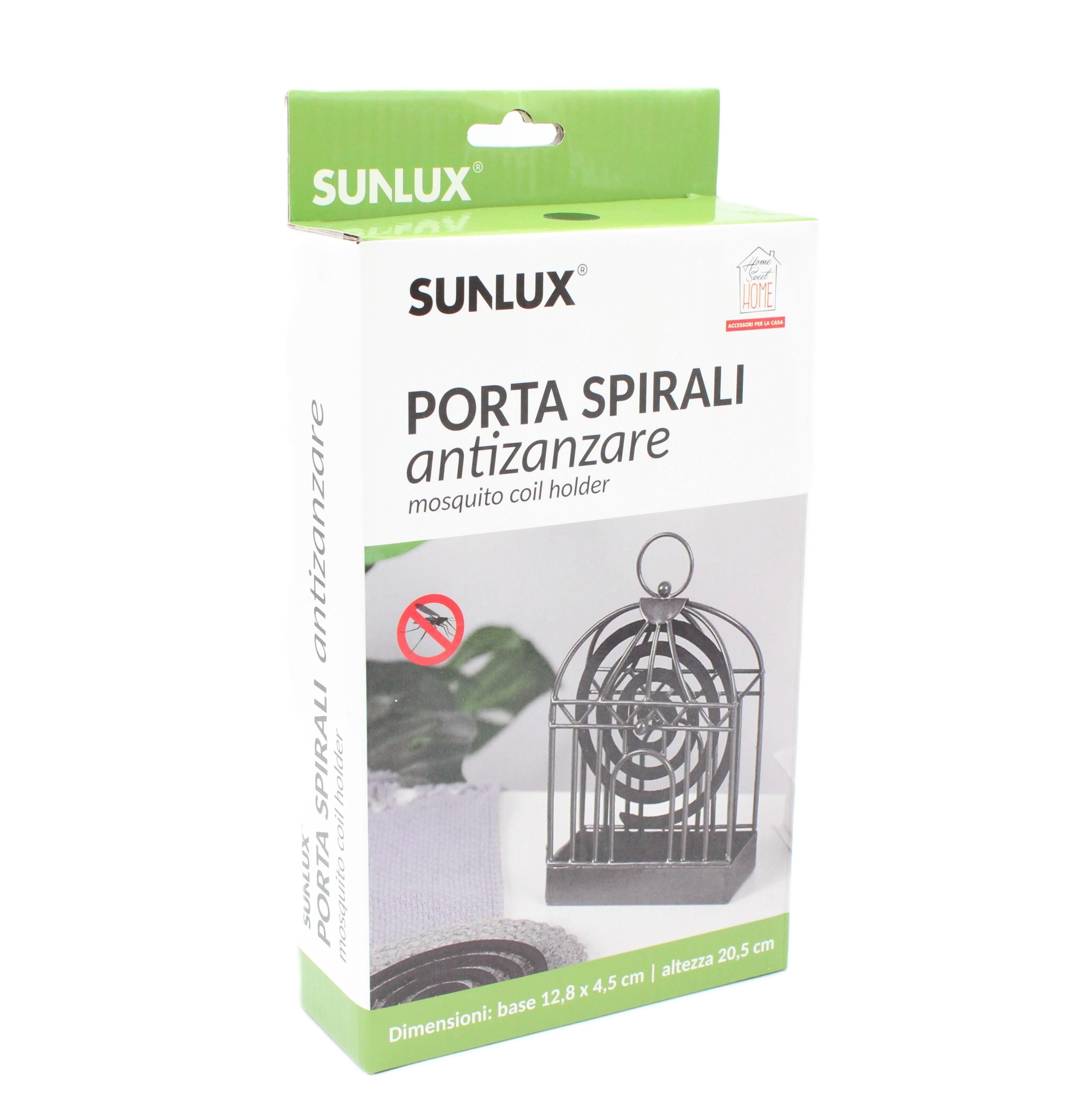 Porta spirali antizanzare Sunlux in metallo