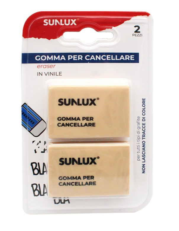 Gomma per cancellare Sunlux 3.2 x 4.5 cm 2 pezzi