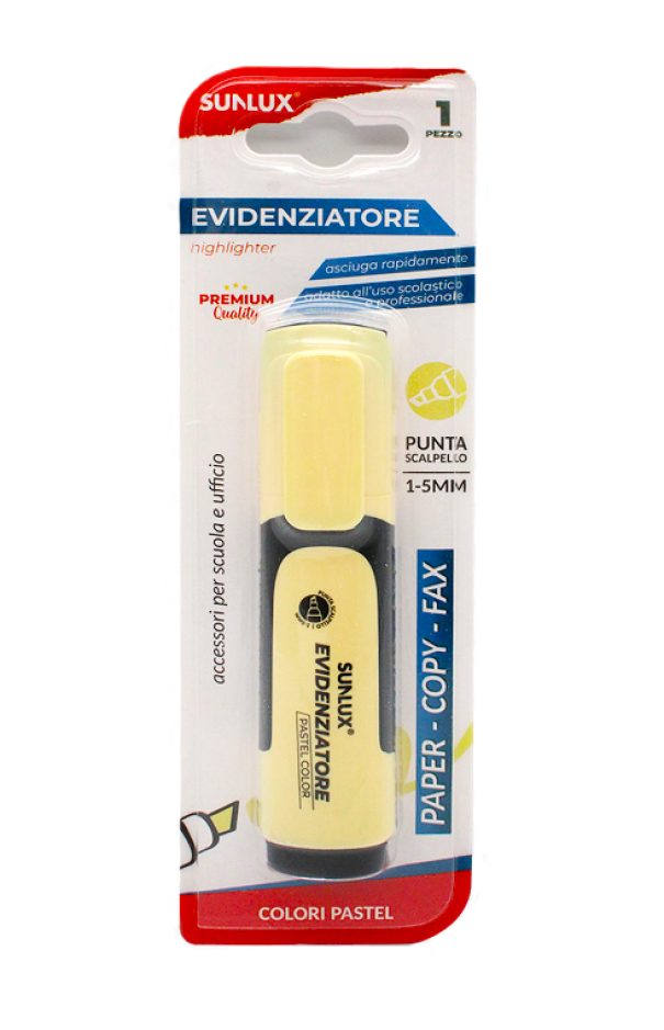 Evidenziatore Sunlux Giallo pastel