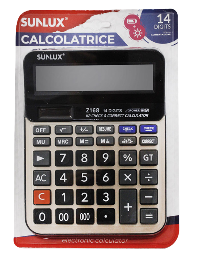 Calcolatrice elettronica Sunlux 14 digits