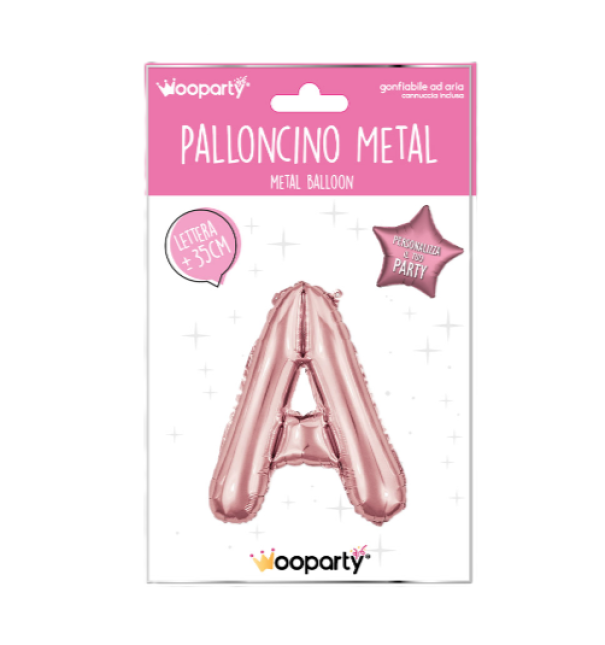 Palloncino lettera A Oro Rosa metal 35cm