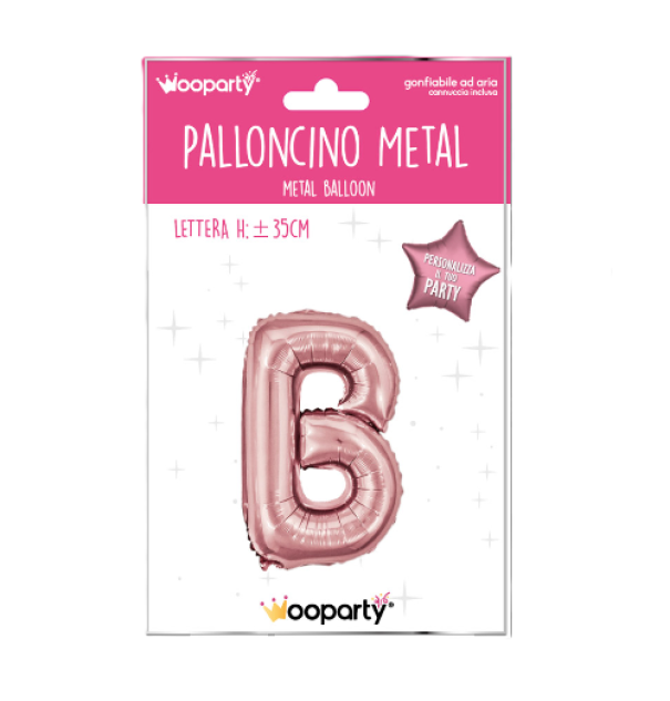 Palloncino lettera B Oro Rosa metal 35cm