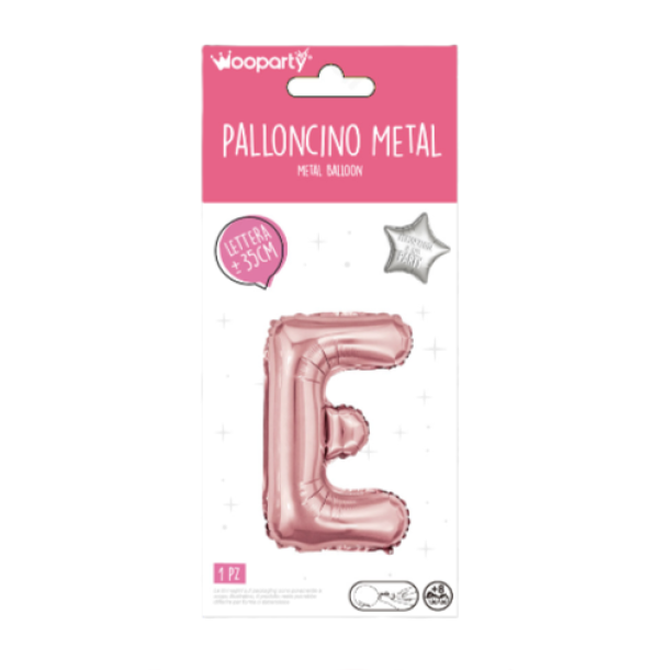 Palloncino lettera E Oro Rosa metal 35cm