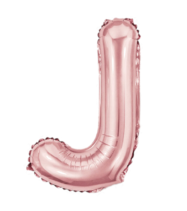 Palloncino lettera J Oro Rosa metal 35cm