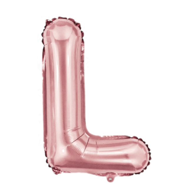 Palloncino lettera L Oro Rosa metal 35cm