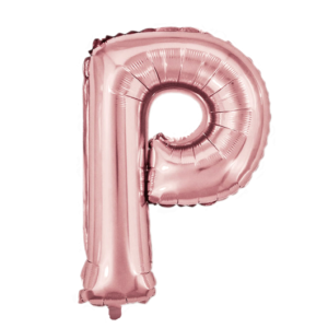 Palloncino lettera p oro rosa metal 35cm