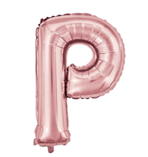 Palloncino lettera P Oro Rosa metal 35cm