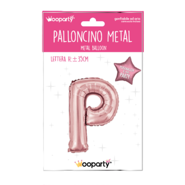 Palloncino lettera P Oro Rosa metal 35cm