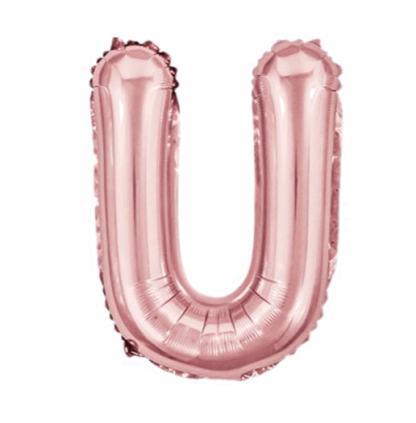 Palloncino lettera U Oro Rosa metal 35cm