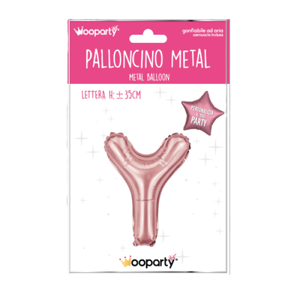 Palloncino lettera Y Oro Rosa metal 35cm