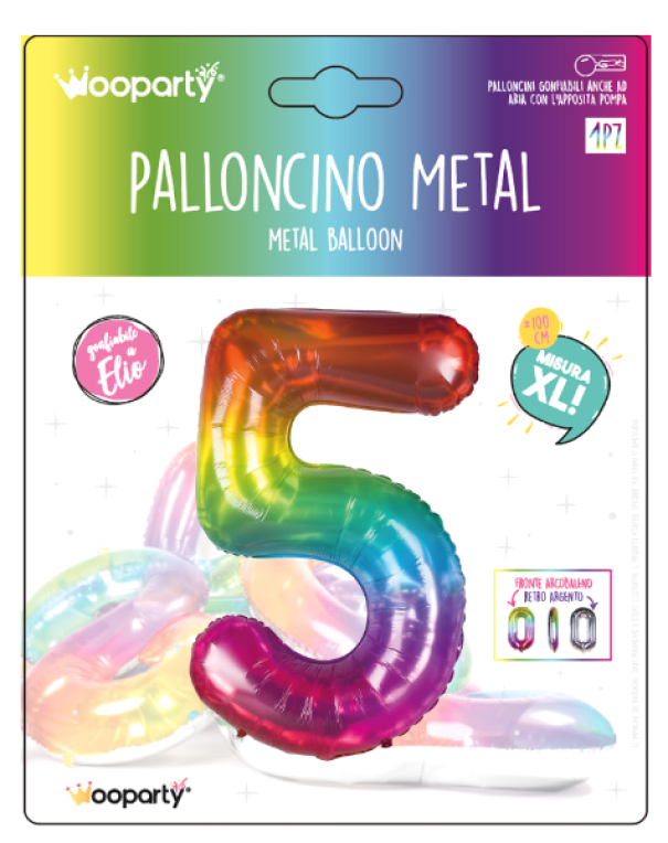 Palloncino n.5 metal multicolor 100cm