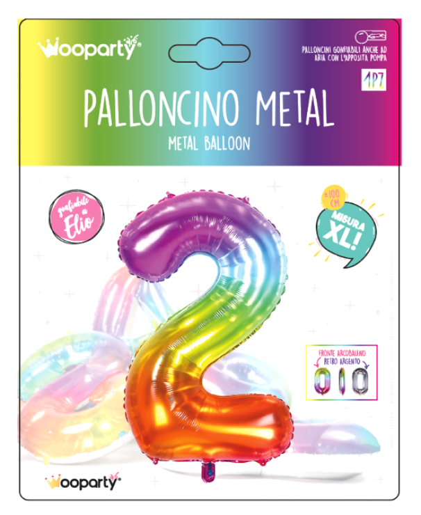 Palloncino n.2 metal multicolor 100cm