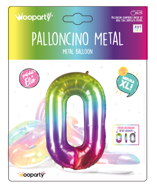 Palloncino n.0 metal multicolor 100cm