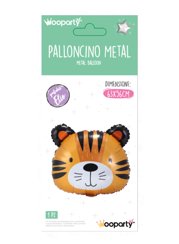 Palloncino metal Tigre 63x56 cm