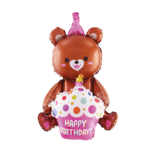 Palloncino orso 3d marrone misura xl 97x77,5 cm