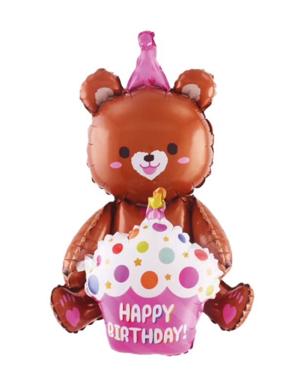 Palloncino Orso 3D marrone misura XL 97x77,5 cm