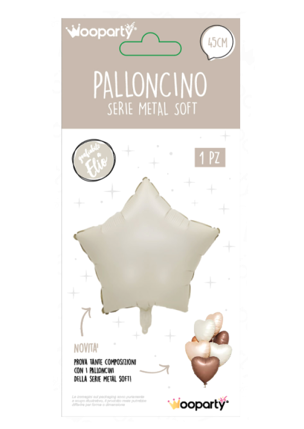 Palloncino beige metal Stella 45 cm