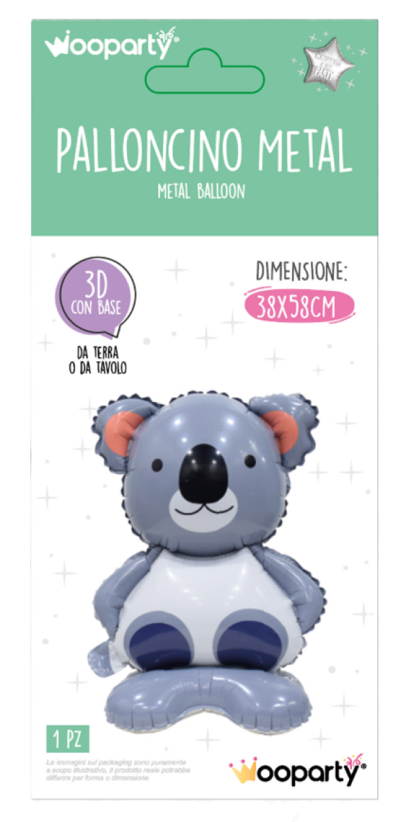 Palloncino metal Koala 3D 38x58