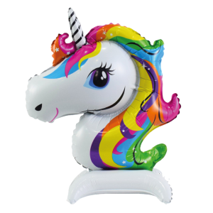 Palloncino metal unicorno 3d 37x46cm