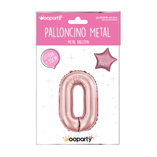 Palloncino lettera O Oro Rosa metal 35cm