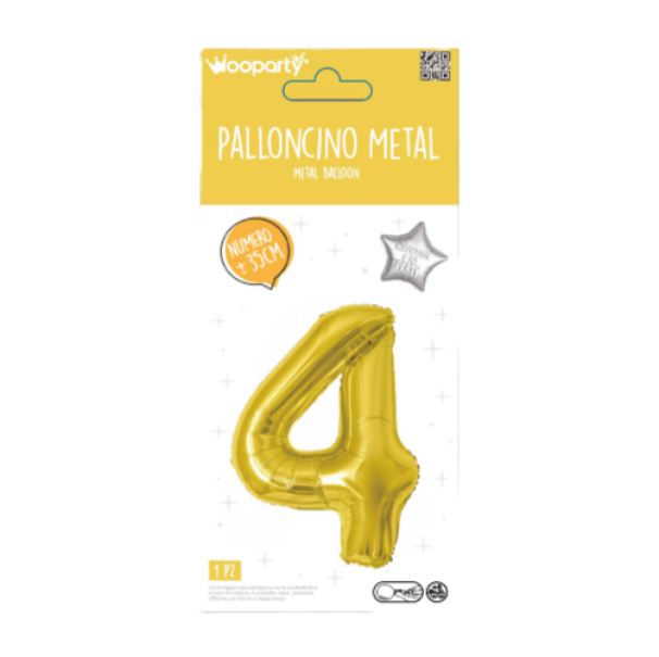 Palloncino N.4 oro metal 35cm