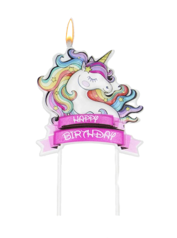 Candelina Unicorn Happy Birthday 11cm