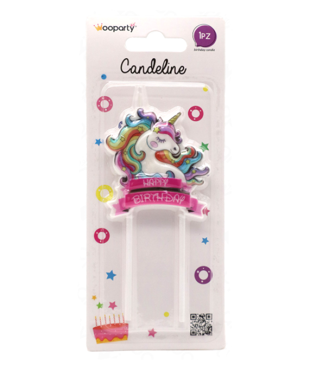 Candelina Unicorn Happy Birthday 11cm