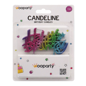 Candelina happy birthday multicolor 6cm