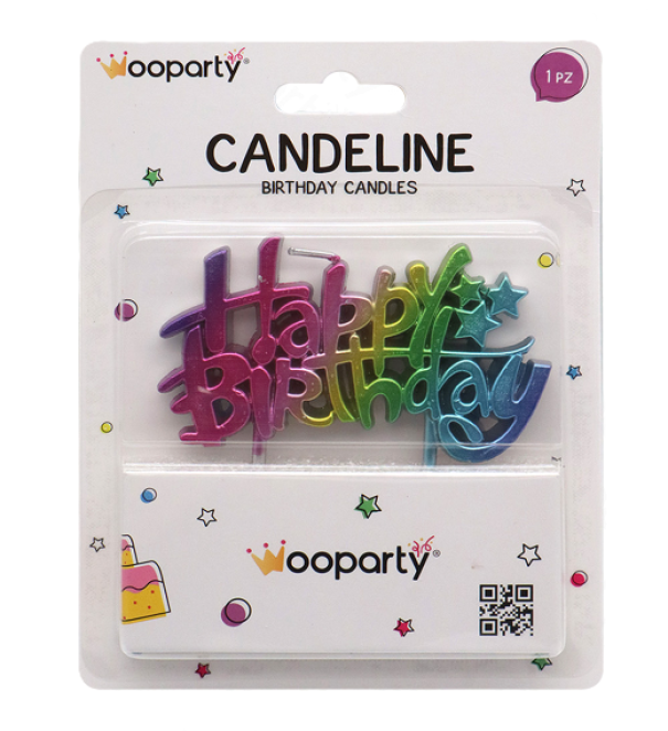 Candelina Happy Birthday multicolor 6cm