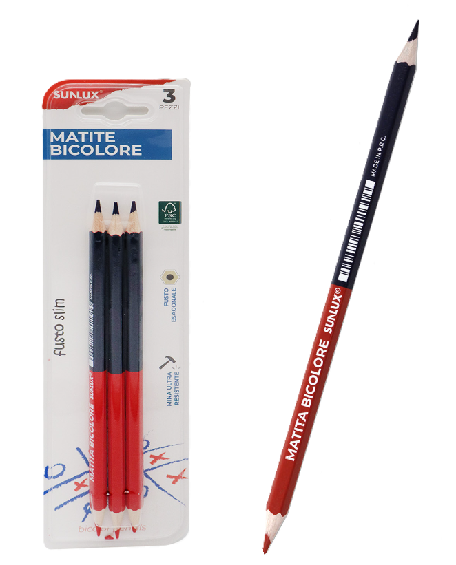 Matita Bicolore slim blu-rosso da 3