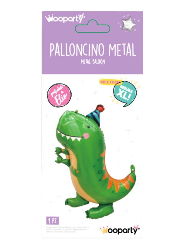 Palloncino metal Dinosauro XL 90x74cm