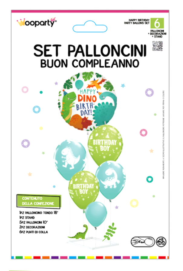 Set palloncini Dinosauro con stand