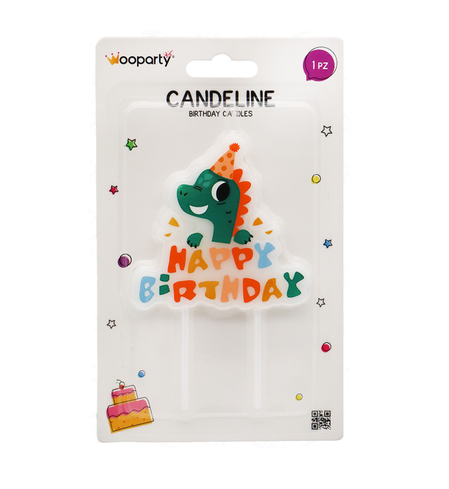 Candelina dinosauro party H. Birthday 12cm