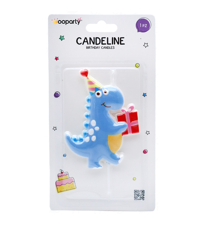 Candelina party dinosauro 13cm