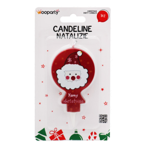 Candelina natalizia babbo natale 10cm