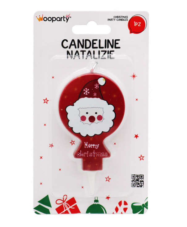 Candelina natalizia Babbo Natale 10cm