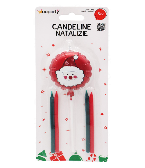 Candeline natalizie 5pz misure assortite